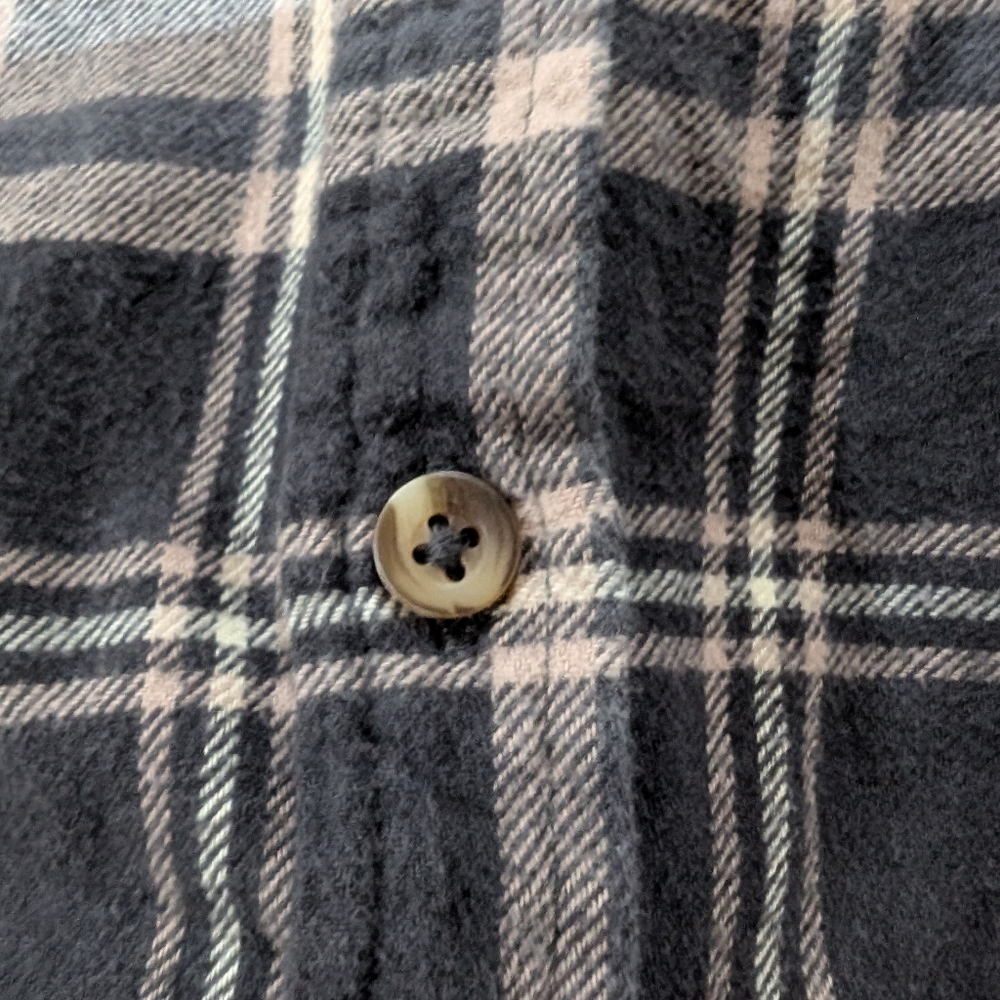 Sonoma Brown & White Plaid Button Down Shirt  Women’s XXL Cozy Grandpa-Core. - Picture 7 of 7